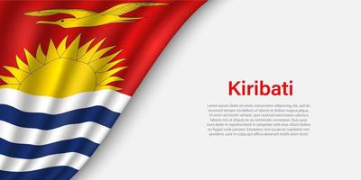 Wave flag of Kiribati on white background. vector