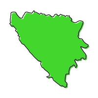 Simple outline map of Bosnia. Stylized line design vector