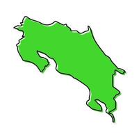 Simple outline map of Costa Rica. Stylized line design vector