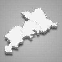 3d isométrica mapa de Alto Garona es un Departamento en Francia vector