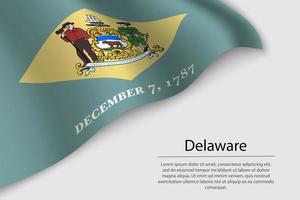 Wave flag of Delaware is a state of United States. vector