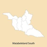 alto calidad mapa de matabelelandia sur es un región de Zimbabue vector