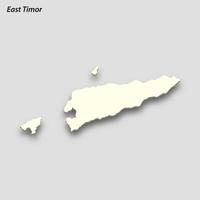 3d isometric map of East Timor isolated with shadow vector