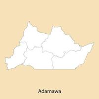 High Quality map of Adamawa is a province of Cameroon vector
