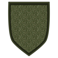 verde militare ranghi spalla distintivo. esercito soldato chevron. uniforme cartello con verde pixel camuffare. colorato png illustrazione.
