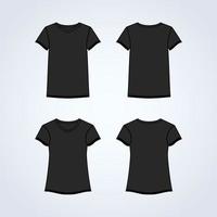 Outline T-Shirt Black Mock Up vector