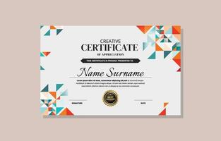 plantilla de diseño de certificado creativo vector