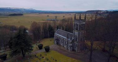 Aerial view of the ancient Cathedral in Scotland video