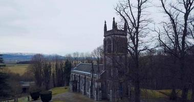 Aerial view of the ancient Cathedral in Scotland video