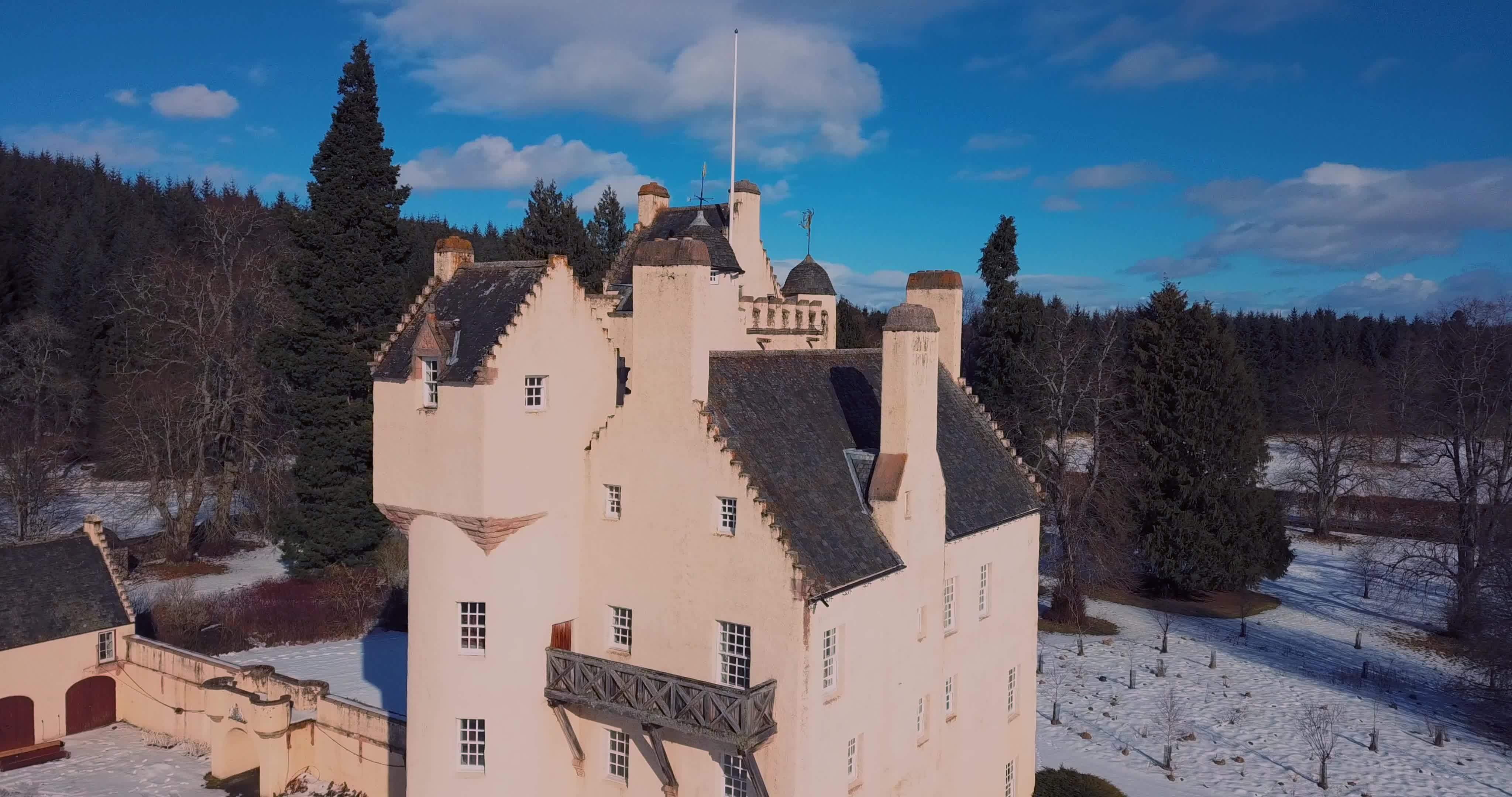 Aerial view of Aboyne Castle in Scotland 21834252 Stock Video at Vecteezy