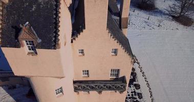 Aerial view of Aboyne Castle in Scotland video