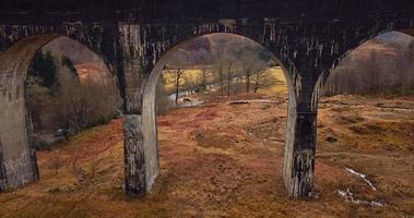 Glenfinnan Viaduct in Scotland, Aerial View video