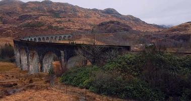 Glenfinnan Viaduct in Scotland, Aerial View video