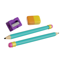 study tools pencil, eraser, sharpener png