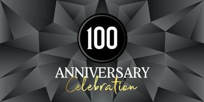 100 year anniversary celebration logo design white and gold color on Elegant Black Background Vector Art abstract background vector