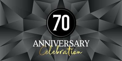 70 year anniversary celebration logo design white and gold color on Elegant Black Background Vector Art abstract background vector