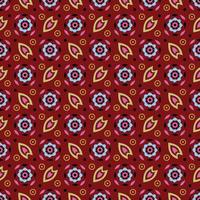 Small Motifs Seamless Vector Pattern on Ruby Red for Textile print of fabric, linen, chiffon, velvet