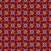 Small Motifs Seamless Vector Pattern on Ruby Red for Textile print of fabric, linen, chiffon, velvet