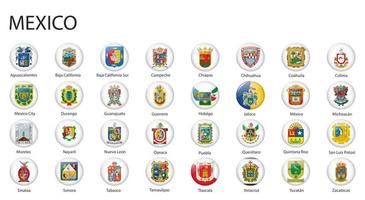 all Flags of regions of Mexico template for your design vector