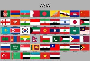 all flags of Asia. vector