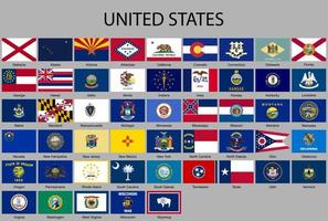 todas banderas de el unido estados de America vector