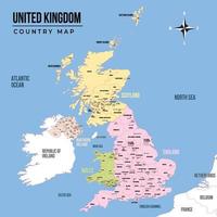 Multiple Islands of UK in Country Map vector