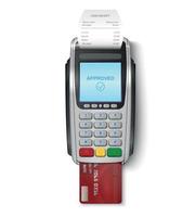 pos terminal con crédito tarjeta dentro vector