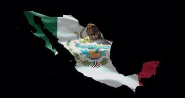 mexico mapa forma con ondulación bandera antecedentes. alfa canal contorno de país video