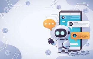 Artificial Intelligence Chatbot Assistance Background vector