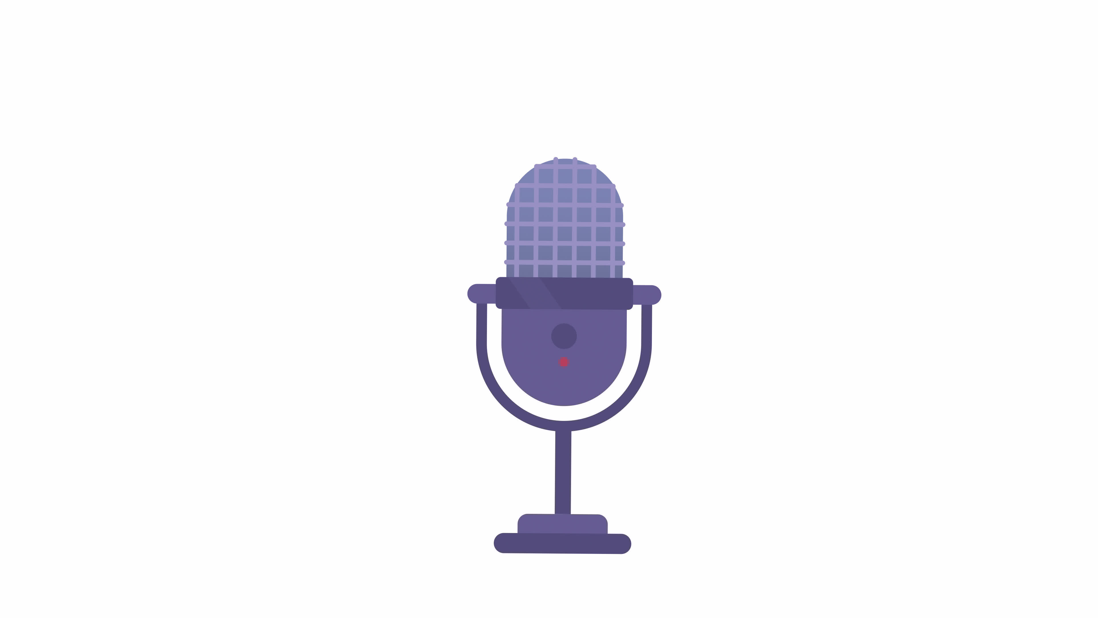 Animated microphone. Recording voice sound tool. Professional