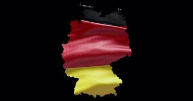 Deutschland Karte gestalten mit winken Flagge Hintergrund. Alpha Kanal Gliederung von Land