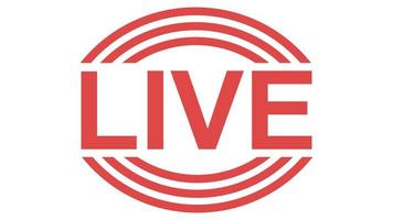 Live logo broadcast, button air stream, sign livestream tv vlog vector