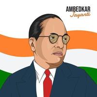 illustration of Dr Bhimrao Ramji Ambedkar with Constitution of India for Ambedkar Jayanti vector