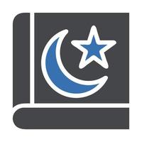 Corán icono sólido gris azul estilo Ramadán ilustración vector elemento y símbolo Perfecto.