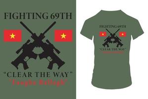 fighting 69TH typo t-shirt design vector