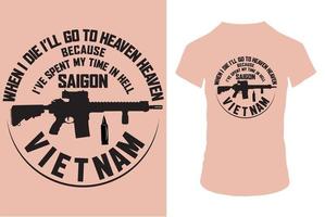 pistola y Vietnam camiseta diseño vector