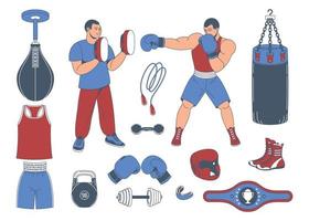 Boxing Training Icons Collection vector