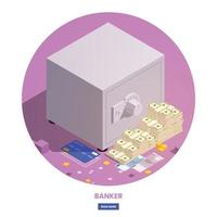 Safe Box Banker Composition vector