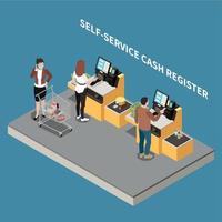 Self Service Cash Register Illustration vector