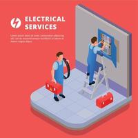 Electrical Services Isometric Background vector