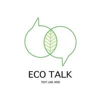 conversación ecológica naturaleza logo concepto. plano vector ilustración. lata ser usado para tu trabajar.