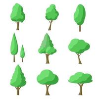 Collection of flat trees Icon. Can be used to illustrate any nature or healthy lifestyle topic. vector