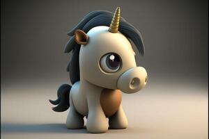 Cute Cartoon Pony Character 3D photo