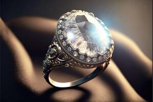 ai generado un espumoso anillo es un clásico camino a añadir algunos costoso a un atuendo. foto