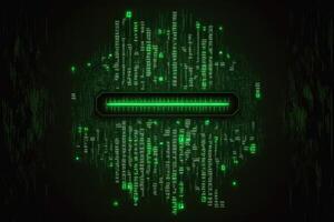 binary code 0 1 cyber technology on dark green background. photo