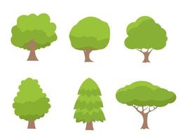 Collection of flat trees Icon. Can be used to illustrate any nature or healthy lifestyle topic. vector