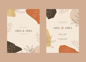 Beautiful wedding invitation with boho style template vector