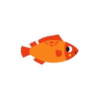 Vector illustration of cartoon sea bass isolated on white background.