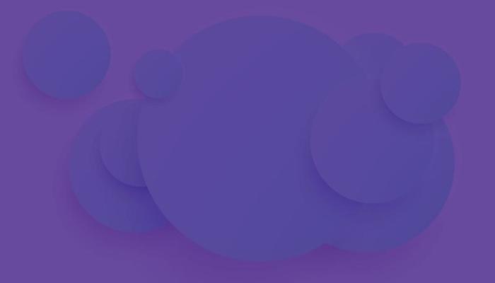 Abstract Purple Overlap Circles Background. Soft Color 3D Paper Circle Banner with Drop Shadows