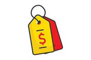 Tag icon illustration. icon related to shopping. Flat line icon style, lineal color. Simple vector design editable